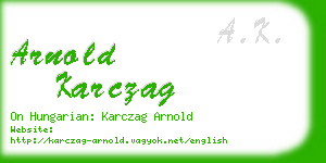 arnold karczag business card